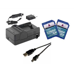 Synergy Digital Accessory Kit, Works with Canon Powershot SD100 Digital Camera includes: SDM-119 Charger, 2PKSD2GB Memory Card, USB5PIN USB Cable