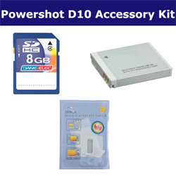 Synergy Digital Accessory Kit, Works with Canon Powershot D10 Digital Camera includes: SDNB6L Battery, ZELCKSG Care & Cleaning, KSD48GB Memory Card