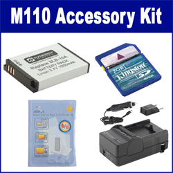 Synergy Digital Accessory Kit, Works with Samsung M110 Digital Camera includes: SDSLB10A Battery, SDM-1501 Charger, KSD2GB Memory Card, ZELCKSG Care & Cleaning
