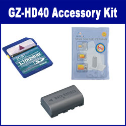 Synergy Digital Accessory Kit, Works with JVC Everio GZ-HD40 Camcorder includes: KSD2GB Memory Card, ZELCKSG Care & Cleaning, SDBNVF808 Battery