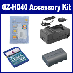 Synergy Digital Accessory Kit, Works with JVC Everio GZ-HD40 Camcorder includes: SDM-180 Charger, KSD2GB Memory Card, ZELCKSG Care & Cleaning, SDBNVF808 Battery