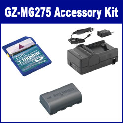 Synergy Digital Accessory Kit, Works with JVC Everio GZ-MG275 Camcorder includes: SDM-180 Charger, KSD2GB Memory Card, SDBNVF808 Battery