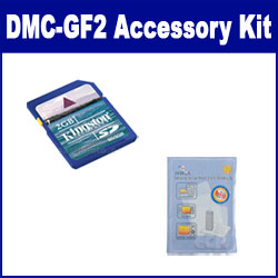 Synergy Digital Accessory Kit, Works with Panasonic Lumix DMC-GF2 Digital Camera includes: ZELCKSG Care & Cleaning, KSD2GB Memory Card, ACD337 Battery, PT67 Charger