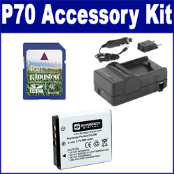 Synergy Digital Accessory Kit, Works with Pentax Optio P70 Digital Camera includes: SDDLi88 Battery, SDM-1528 Charger, KSD4GB Memory Card