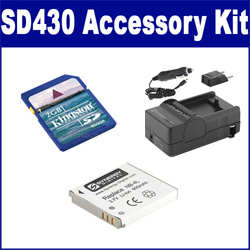 Synergy Digital Accessory Kit, Works with Canon Powershot SD430 Digital Camera includes: SDM-120 Charger, SDNB4L Battery, KSD2GB Memory Card