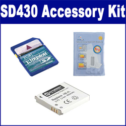 Synergy Digital Accessory Kit, Works with Canon Powershot SD430 Digital Camera includes: SDNB4L Battery, KSD2GB Memory Card, ZELCKSG Care & Cleaning