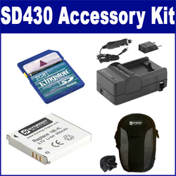 Synergy Digital Accessory Kit, Works with Canon Powershot SD430 Digital Camera includes: SDM-120 Charger, SDNB4L Battery, KSD2GB Memory Card, SDC-21 Case