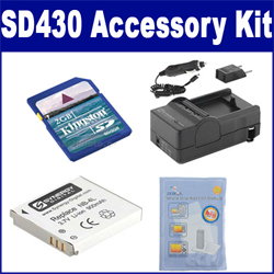 Synergy Digital Accessory Kit, Works with Canon Powershot SD430 Digital Camera includes: SDM-120 Charger, SDNB4L Battery, KSD2GB Memory Card, ZELCKSG Care & Cleaning
