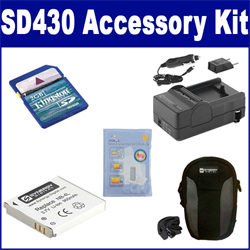 Synergy Digital Accessory Kit, Works with Canon Powershot SD430 Digital Camera includes: SDM-120 Charger, SDNB4L Battery, KSD2GB Memory Card, ZELCKSG Care & Cleaning, SDC-21 Case