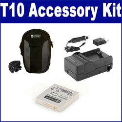 Synergy Digital Accessory Kit, Works with Pentax Optio T10 Digital Camera includes: SDC-21 Case, SDM-142 Charger, SDNP40 Battery
