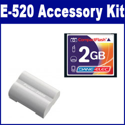 Synergy Digital Accessory Kit, Works with Olympus E-520 Digital Camera includes: T44654 Memory Card, ACD335 Battery