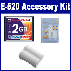 Synergy Digital Accessory Kit, Works with Olympus E-520 Digital Camera includes: ZELCKSG Care & Cleaning, T44654 Memory Card, ACD335 Battery