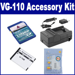 Synergy Digital Accessory Kit, Works with Olympus VG-110 Digital Camera includes: SDLi70B Battery, SDM-1522 Charger, KSD2GB Memory Card, ZELCKSG Care & Cleaning
