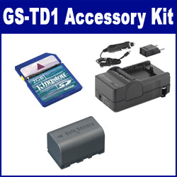 Synergy Digital Accessory Kit, Works with JVC GS-TD1 Camcorder includes: SDM-180 Charger, KSD2GB Memory Card, SDBNVF815 Battery