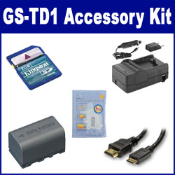 Synergy Digital Accessory Kit, Works with JVC GS-TD1 Camcorder includes: SDM-180 Charger, KSD2GB Memory Card, ZELCKSG Care & Cleaning, HDMI3FM AV & HDMI Cable, SDBNVF815 Battery