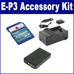 Synergy Digital Accessory Kit, Works with Olympus E-P3 PEN Digital Camera includes: SDBLS1 Battery, SDM-191 Charger, KSD2GB Memory Card