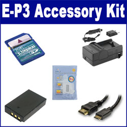 Synergy Digital Accessory Kit, Works with Olympus E-P3 PEN Digital Camera includes: SDBLS1 Battery, SDM-191 Charger, KSD2GB Memory Card, ZELCKSG Care & Cleaning, HDMI3FM AV & HDMI Cable