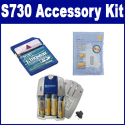 Synergy Digital Accessory Kit, Works with Samsung S730 Digital Camera includes: SB257 Charger, KSD2GB Memory Card, ZELCKSG Care & Cleaning