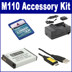 Synergy Digital Accessory Kit, Works with Samsung M110 Digital Camera includes: SDSLB10A Battery, SDM-1501 Charger, KSD2GB Memory Card, USB20PIN USB Cable