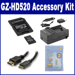 Synergy Digital Accessory Kit, Works with JVC GZ-HD520 Camcorder includes: M45547 Memory Card, HDMI3FM AV & HDMI Cable, ZELCKSG Care & Cleaning, SDM-1550 Charger