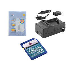 Synergy Digital Accessory Kit, Works with JVC GZ-E10 Camcorder includes: SDM-1550 Charger, KSD2GB Memory Card, ZELCKSG Care & Cleaning