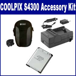 Synergy Digital Accessory Kit, Works with Nikon Coolpix S4300 Digital Camera includes: SDENEL19 Battery, SDM-1541 Charger, SDC-21 Case