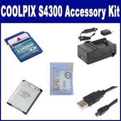 Synergy Digital Accessory Kit, Works with Nikon Coolpix S4300 Digital Camera includes: SDENEL19 Battery, SDM-1541 Charger, KSD2GB Memory Card, USB8PIN USB Cable, ZELCKSG Care & Cleaning