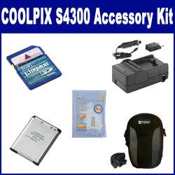 Synergy Digital Accessory Kit, Works with Nikon Coolpix S4300 Digital Camera includes: SDENEL19 Battery, SDM-1541 Charger, KSD2GB Memory Card, SDC-21 Case, ZELCKSG Care & Cleaning