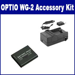 Synergy Digital Accessory Kit, Works with Pentax Optio WG-2 Digital Camera includes: SDDLi92 Battery, SDM-192 Charger