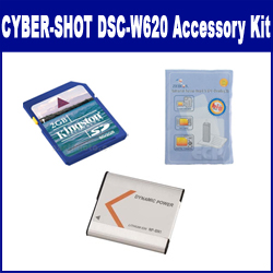 Synergy Digital Accessory Kit, Works with Sony Cyber-Shot DSC-W620 Digital Camera includes: SDNPBN1 Battery, KSD2GB Memory Card, ZELCKSG Care & Cleaning