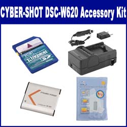 Synergy Digital Accessory Kit, Works with Sony Cyber-Shot DSC-W620 Digital Camera includes: SDNPBN1 Battery, SDM-1515 Charger, KSD2GB Memory Card, ZELCKSG Care & Cleaning