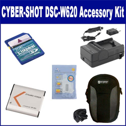 Synergy Digital Accessory Kit, Works with Sony Cyber-Shot DSC-W620 Digital Camera includes: SDNPBN1 Battery, SDM-1515 Charger, KSD2GB Memory Card, SDC-22 Case, ZELCKSG Care & Cleaning