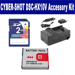 Synergy Digital Accessory Kit, Works with Sony Cyber-shot DSC-HX10V Digital Camera includes: SDNPBG1 Battery, SDM-175 Charger, KSD2GB Memory Card