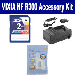 Synergy Digital Accessory Kit, Works with Canon VIXIA HF R300 Camcorder includes: ZELCKSG Care & Cleaning, KSD2GB Memory Card, SDM-1556 Charger