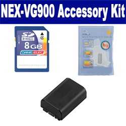 Synergy Digital Accessory Kit, Works with Sony NEX-VG900 Camcorder includes: SDNPFV50NEW Battery, ZELCKSG Care & Cleaning, KSD48GB Memory Card