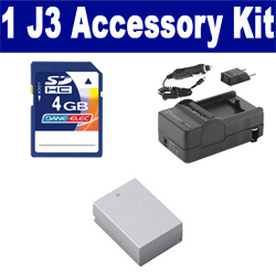 Synergy Digital Accessory Kit, Works with Nikon 1 J3 Digital Camera includes: SDENEL20 Battery, SDM-1549 Charger, KSD4GB Memory Card