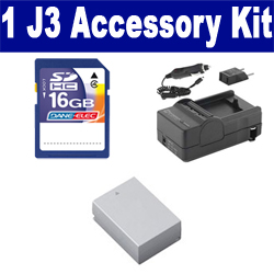 Synergy Digital Accessory Kit, Works with Nikon 1 J3 Digital Camera includes: SDENEL20 Battery, SDM-1549 Charger, SD4/16GB Memory Card