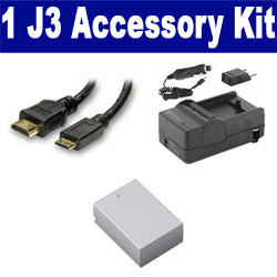 Synergy Digital Accessory Kit, Works with Nikon 1 J3 Digital Camera includes: SDENEL20 Battery, SDM-1549 Charger, HDMI6FM AV & HDMI Cable