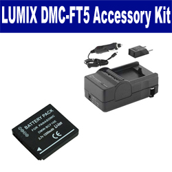 Synergy Digital Accessory Kit, Works with Panasonic Lumix DMC-FT5 Digital Camera includes: SDDMWBCF10 Battery, SDM-1508 Charger