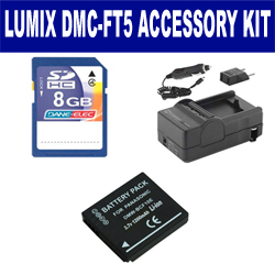 Synergy Digital Accessory Kit, Works with Panasonic Lumix DMC-FT5 Digital Camera includes: SDDMWBCF10 Battery, SDM-1508 Charger, KSD48GB Memory Card