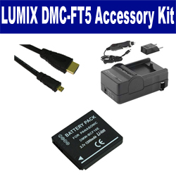 Synergy Digital Accessory Kit, Works with Panasonic Lumix DMC-FT5 Digital Camera includes: SDDMWBCF10 Battery, SDM-1508 Charger, HDMI6FMC AV & HDMI Cable