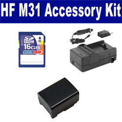 Synergy Digital Accessory Kit, Works with Canon HF M31 Camcorder includes: SDBP809 Battery, SDM-1503 Charger, SD4/16GB Memory Card