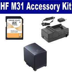 Synergy Digital Accessory Kit, Works with Canon HF M31 Camcorder includes: SDBP819 Battery, SDM-1503 Charger, SD32GB Memory Card