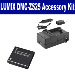 Synergy Digital Accessory Kit, Works with Panasonic Lumix DMC-ZS25 Digital Camera includes: SDDMWBCG10 Battery, SDM-1508 Charger