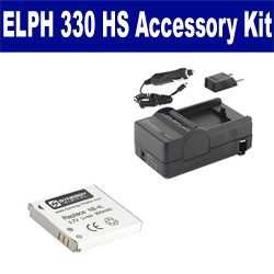 Synergy Digital Accessory Kit, Works with Canon PowerShot ELPH 330 HS Digital Camera includes: SDNB4L Battery, SDM-120 Charger
