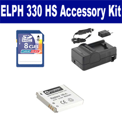 Synergy Digital Accessory Kit, Works with Canon PowerShot ELPH 330 HS Digital Camera includes: SDNB4L Battery, SDM-120 Charger, KSD48GB Memory Card