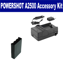 Synergy Digital Accessory Kit, Works with Canon PowerShot A2500 Digital Camera includes: SDNB11L Battery, SDM-1555 Charger