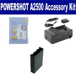 Synergy Digital Accessory Kit, Works with Canon PowerShot A2500 Digital Camera includes: SDNB11L Battery, SDM-1555 Charger, ZELCKSG Care & Cleaning