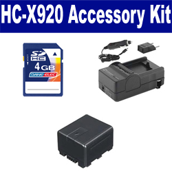 Synergy Digital Accessory Kit, Works with Panasonic HC-X920 Camcorder includes: SDVWVBN130 Battery, SDM-1551 Charger, KSD4GB Memory Card