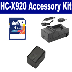 Synergy Digital Accessory Kit, Works with Panasonic HC-X920 Camcorder includes: SDVWVBN260 Battery, SDM-1551 Charger, KSD4GB Memory Card